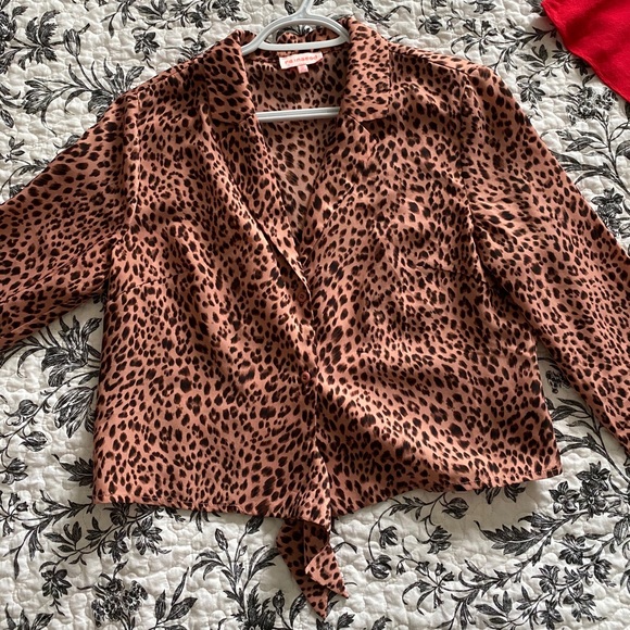 Cheetah Print Cropped blouse - M - Picture 1 of 2